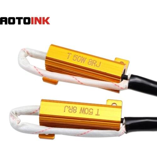 AOTOINK 2Pcs LED Headlights Decoder Canbus Car Load Resistor Error Canceller 50w 8ohm H4 H7 H8 H9 H11 9005 9006 CJ