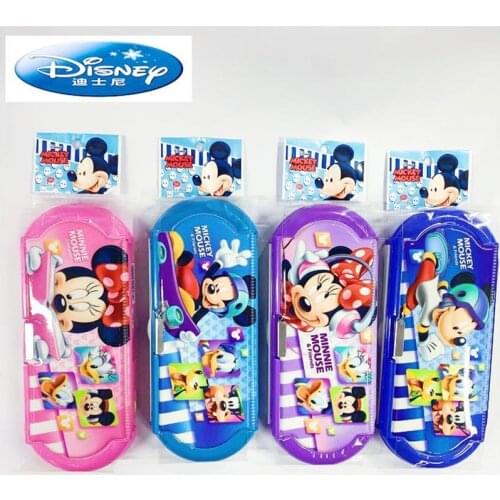 Disney stationery box cartoon Mickey with writing board pencil case double-layer multi-function large capacity pencil box gift