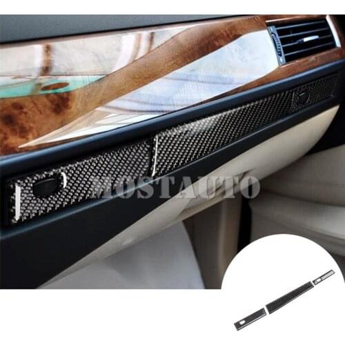 For BMW 5 Series E60 Carbon Fiber Console Glove Box & Water Cup Holder Cover 2004-2010 3pcs Car Accessories Interior Car Decor