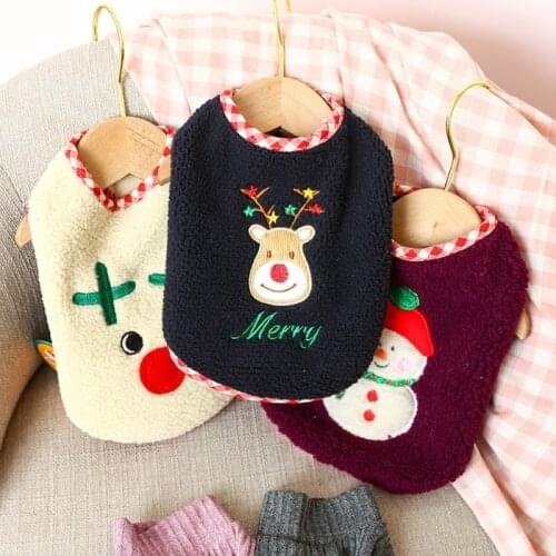 Puppy Fleece Dog Clothes Warm Pet Christmas Elk Snowman Costumes Pet Puppy Cat Coats Jacket For Small Dogs Chihuahua Outfits