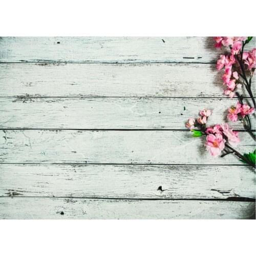 Planks Backdrop Pink Flowers and Dusty Green Wooden Board Photography Background Holiday Celebration Photo Booth Studio Decor