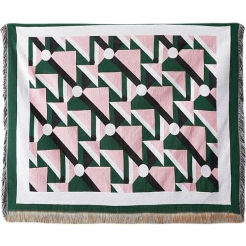 GY4149 Gyrohome Geometric Triangle Blanket Sofa Decorative Slipcover Stitching Rug Tapestry Carpet Home&Living