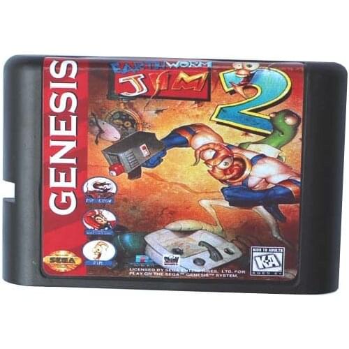 EarthWorm Jim 2 16 bit MD Game Card For Sega Mega Drive For Genesis