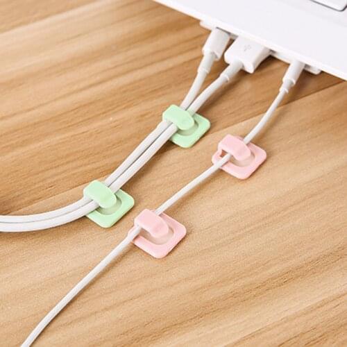 Adhesive Cable Clips Organizer Multifunctional Wire Cord Manager for Office and Home Black/ Green/ Pink/ White