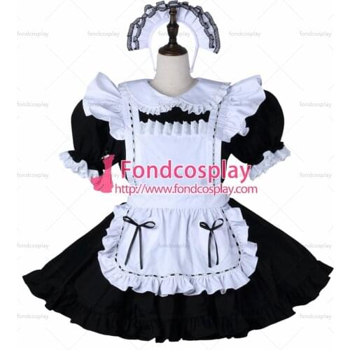 Sissy maid cotton dress lockable Uniform cosplay costume Tailor-made[G2276]