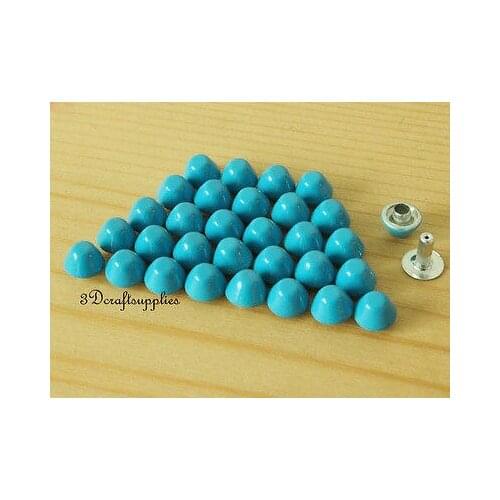 Purse feet studs leather rivet bag clothing shoes 100 sets 8 mm blue M65E