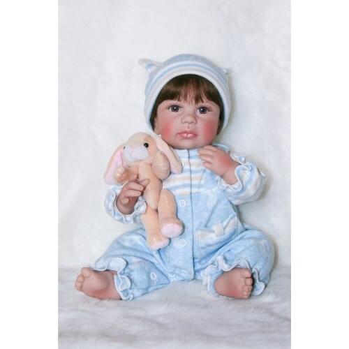 40cm NPK DOLL Bebe Reborn Dolls Handmade soft Silicone Baby Boy Doll In Cute blue Clothes Alive Baby Dolls As Girls toys