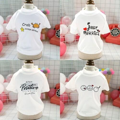 Summer Cat Dog Vest Tshirt Fashion Print Pet Clothes for Small Dogs Shiht Tzu Maltese Shirts Puppy Cat Clothing honden kleding