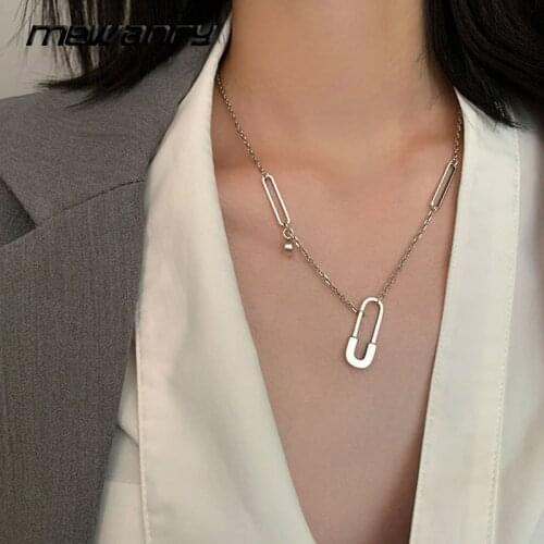 Mewanry 925 Sterling Silver Trendy Necklace for Women New Fashion Simple Creative Hollow Geometric Party Jewelry Gifts Wholesale