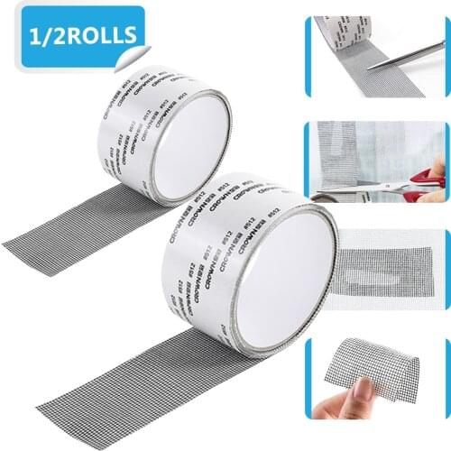 1/2 Rolls Window Screen Repair Kit Tape Adhesive Waterproof Anti Mosquito Fly Bug Insect Patch Stickers Net Door Mesh Holes