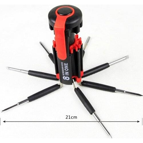 Screwdriver Set LED Light Manual 8 In 1 Screwdriver Combo All-In-One Repairing Tools LED Light Manual hardware tools