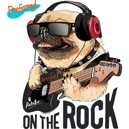 Pug on The Ruck Interesting Animal Car Stickers Decal Anime Cute Car Accessories Decoration Pegatinas Para Coche