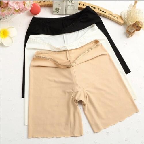 Ladies Slim Safety Shorts Pants Under Skirt 3 Color Seamless Safety Pants Boxer Shorts Sexy Underwear Safety Short Panties Women