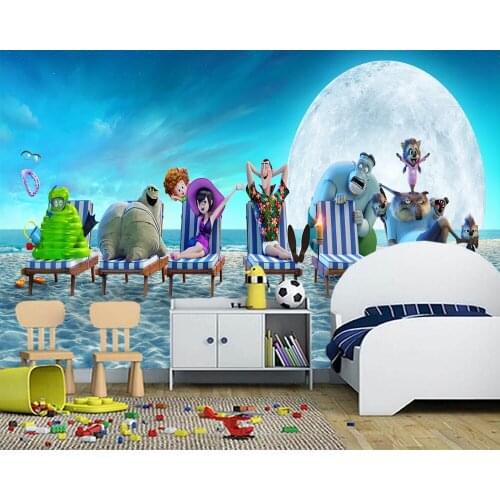 Custom papel DE parede infantil, Beach Sunlounger Cartoons murals for children room bedroom Background decoration wallpaper