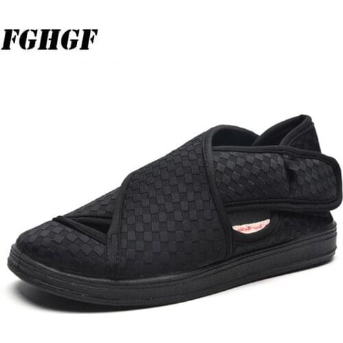 Diabetic flat shoes full width show finger fish mouth cold cloth shoes bloated wide deformation feet casual shoes driver shoes