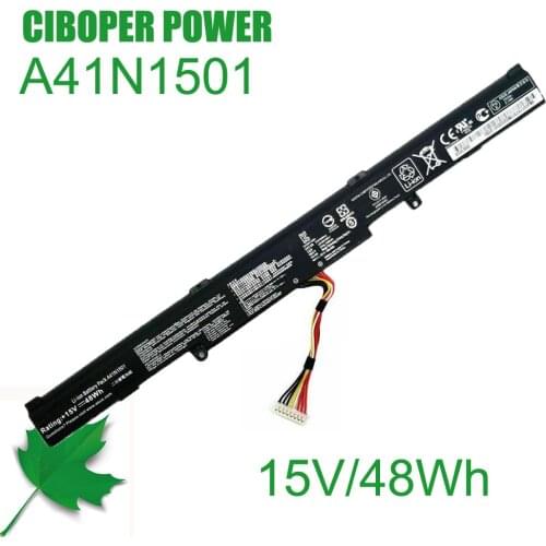 Genuine Quality Battery A41N1501 15V 48Wh for GL752JW GL752 GL752VL GL752VW N552 N552V N552VW N752 N752V N752VW N752VX A41LK9H