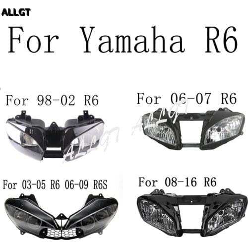 Motorcycle Front Headlamp Headlight Assembly For Yamaha R6 YZF 1998 -2000 2001-2008 2009 2010 2011 2012 2013 2014 2015 2016