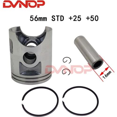 Motorcycle DT125 piston ring piston diameter 56mm Piston pin 16mm for yamaha 125cc DT 125 STD +25 +50