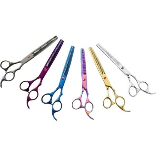 Professional Beauty 7" Stainless Steel Blunt Straight Thinning Curved Hairdressing Hair Cutting Different Types Of Scissors