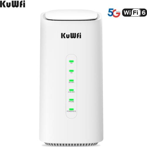 Unlocked KuWFi 5G CPE Router 5G& LTE-A Coverage 802.11ax 2.5Gbps High Rate Gigabit Wi-Fi 6 Worldwide AX3600 4G WiFi Router