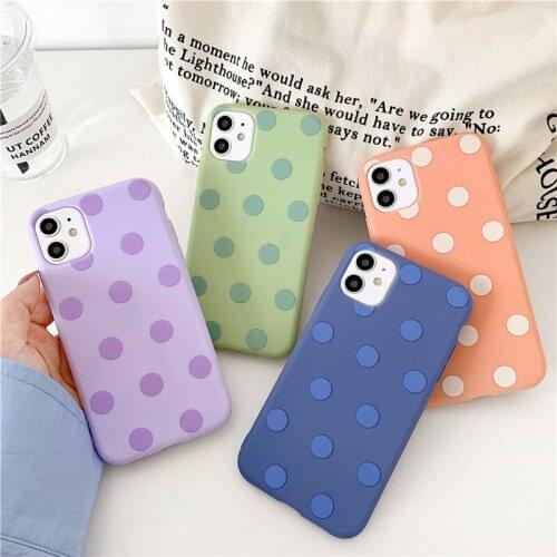 Multicolor Dot Case For iPhone 11 Pro Max X XR XS Max 7 8 Plus Simple Soft TPU Silicone Phone Cover For iPhone 6 6s Plus