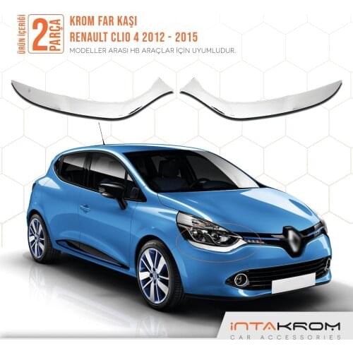 Renault Clio 4 For Chrome Headlight Eyebrow 2012 -2015 Models Compatible With Quality Car Accessory