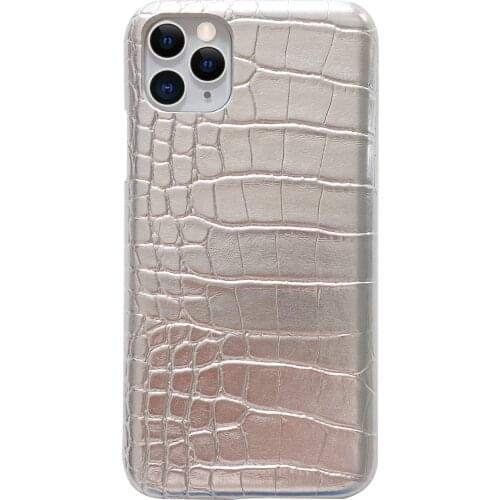 Luxury Silver Crocodile Skin Texture PU Leather Phone Cases for iPhone 7 8 Plus X XR XS 11 12 Mini Pro Max SE 2020 Back Cover
