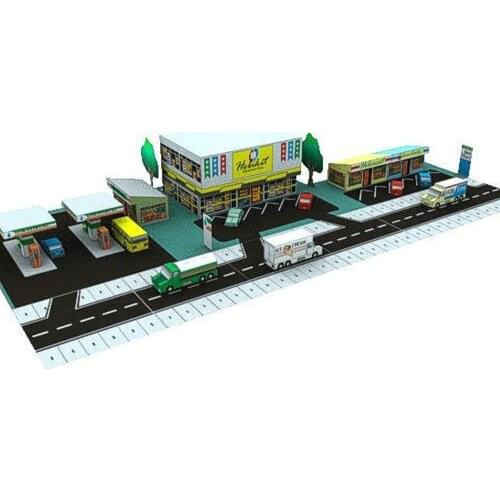 Assembly Model Commercial Street Scene Architectural Model Sand Table Building Model Layout Paper Toys