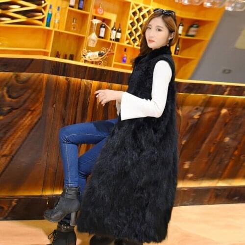 2019 womens outerwear coats new winter fur vest female long section fox fur Korean version real fur coat