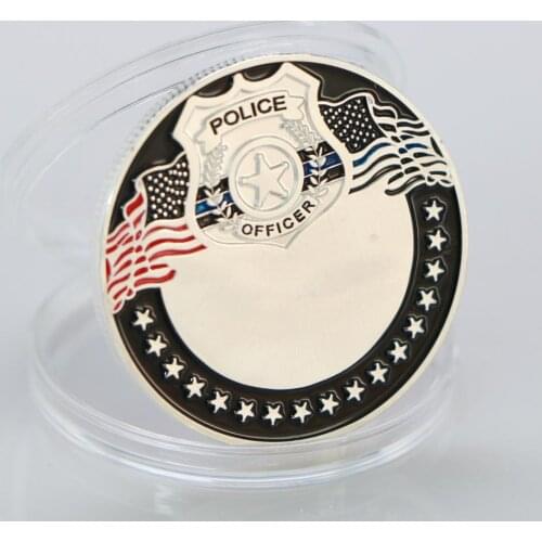 USA Police Officer Thin Blue Line Lives Matter Commemorative Coin Police Silver Plated Souvenir Coins Gifts