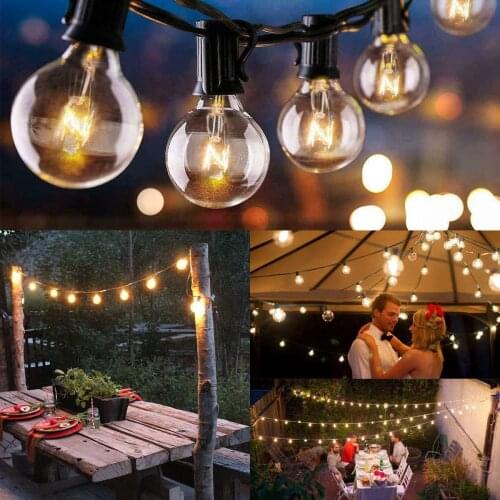 7.65M / 25ft G40 Globe Bulb Copper Wire Retro LED String Lights Lamp For New Year Party Christmas Wedding Waterproof Decoration