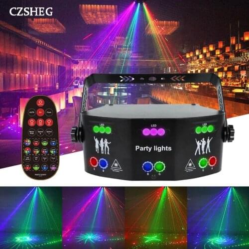 15 Eyes DMX LED Controller Color Music Light Lamp Projector RGB Laser For Stage Par Disco DJ Home Party Decoration Strobe Lights