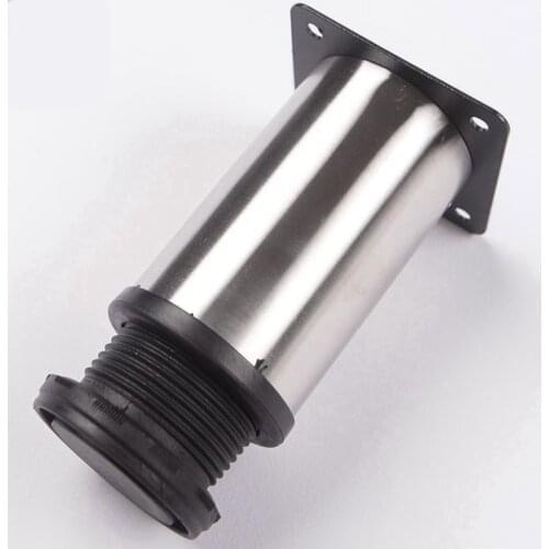 Pack of 100pcs) Adjustable Stainless Steel Furniture Legs Round Metal Table Feet For TV Cabinet Sofa Foot Support Furniture