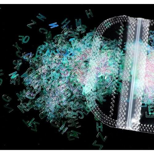 12 Colors Alphabet Holographic Letters Chunky Glitter Epoxy Resin Sequins 2g Per U90E
