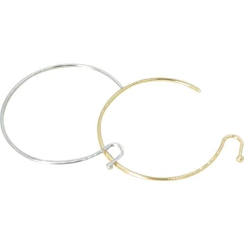 20 PCS 0.6*25mm Metal Brass White K Gold Plated Ear Hook Earrings Accessories For Jewelry Making