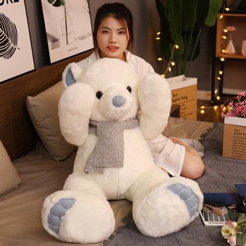 45/60cm Soft Kawaii Polar Bear with Scarf Plush Doll Baby Soft Stuffed Teddy Bear Pillow Animal Plush Toy Kids Christmas Gifts