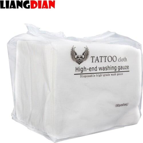 50pcs/pack Disposable Non-woven Tattoo Wipe Clean Paper Gauze Tissues Towel Hygienic Beauty Salon Tattoo Accessory