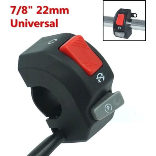 7/8" Motorcycle Handlebar Fog Headlight Horn Start Kill Switch ON OFF Button 12V