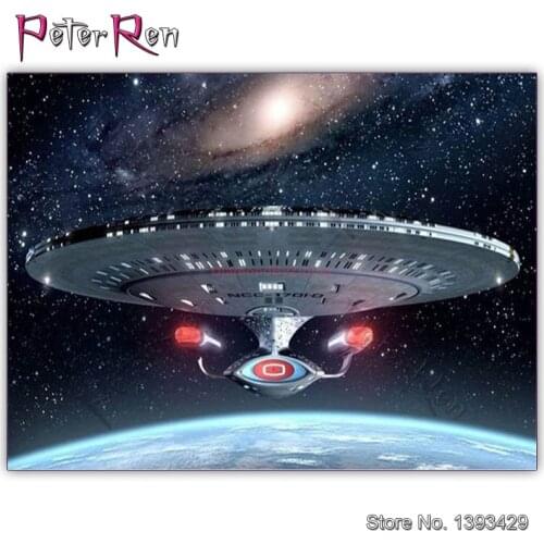 Diamond Painting Home Decor Mosaic Embroidery Full RoundSquare Crystal beads Rhinestone picture Star Trek Spaceship Art Stickers
