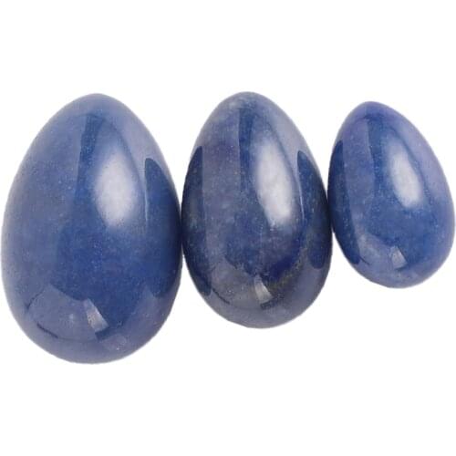 No Hole Undrilled Natural Blue Aventurine Yoni Egg Pelvic Kegel Exercise Jade Egg Tightening Vaginal Muscle BenWa Ball