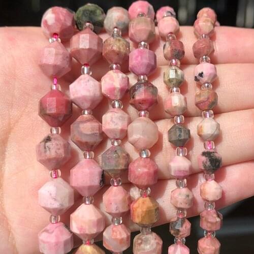 Natural Stone Beads OIive Shape Black Lace Rhodonite Loose Spacer Beads for Jewelry Making DIY Bracelet Accessories 7.5inch