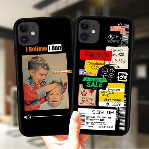 Funny Boy Girl Retro Label Art Couples Case For iPhone 11 12 Pro XS Max XR X 6 6S 7 8 Plus 5S SE 2020 Cover Soft Silicone Coque