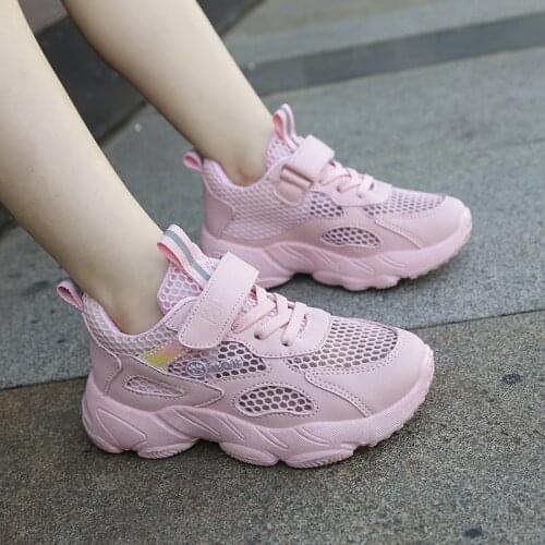 New Children Sport Shoes For Girls Sneakers Summer Autumn Breathable Mesh Primary School Student Kids Trainers Boy Running Shoes