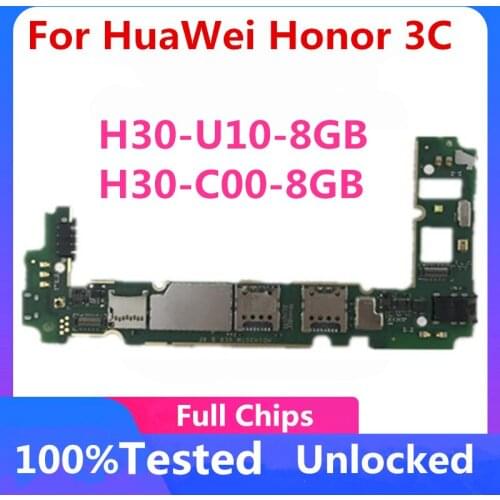 For HuaWei Honor 3C Motherboard Original For HuaWei Honor 3C Unlocked Logic Board With Android System H30-U10-8G / H30-C00-8G