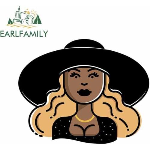 EARLFAMILY 13cm x 10.2cm For Long-Haired Woman With A Hat Personality Creative Stickers Vinyl Car Graffiti Sticker Truck Decal