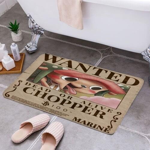 Tony Chopper Wanted Poster 3D Print Doormats Rectangle Non-Slip DoorMat Bedroom Kitchen Entrance Print Door rugs Dropshipping