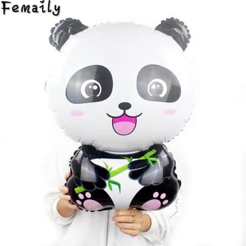 Cartoon Panda Foil Balloons Happy Birthday party decorations kids inflatable Classic Toys China Panda Globos Childrens Balloon
