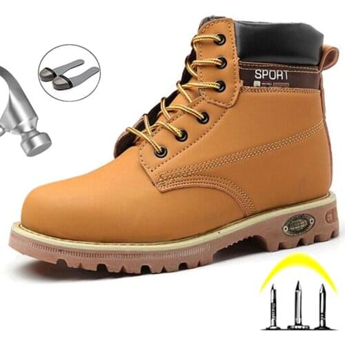 2021 Men Boots For Ankle Boots Steel Toe Safety Boots Leather Water Proof Work Shoes Puncture-Proof Winter Boots Safety Shoes