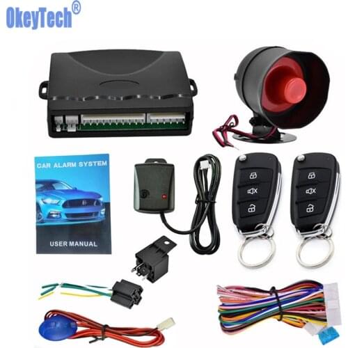 OkeyTech Muti-functional Car Keyless Entry Start System Car Alarm System Remote Central Door Lock for 12V Car With Remote