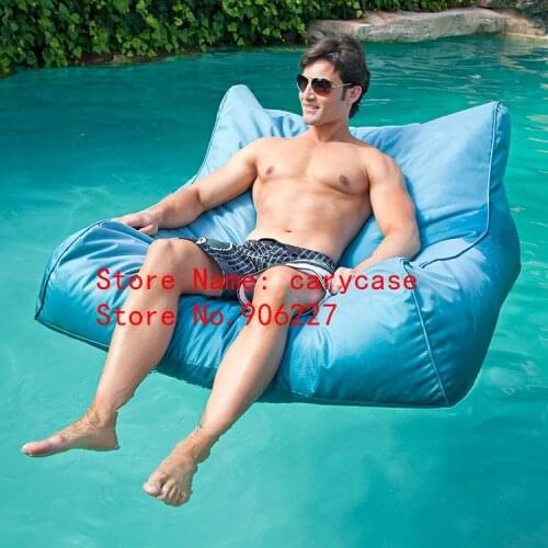 Blue color Beach Bean Bag Chair Waterproof Floating Bean Bag For Outdoor, pool side beanbag sofa cover